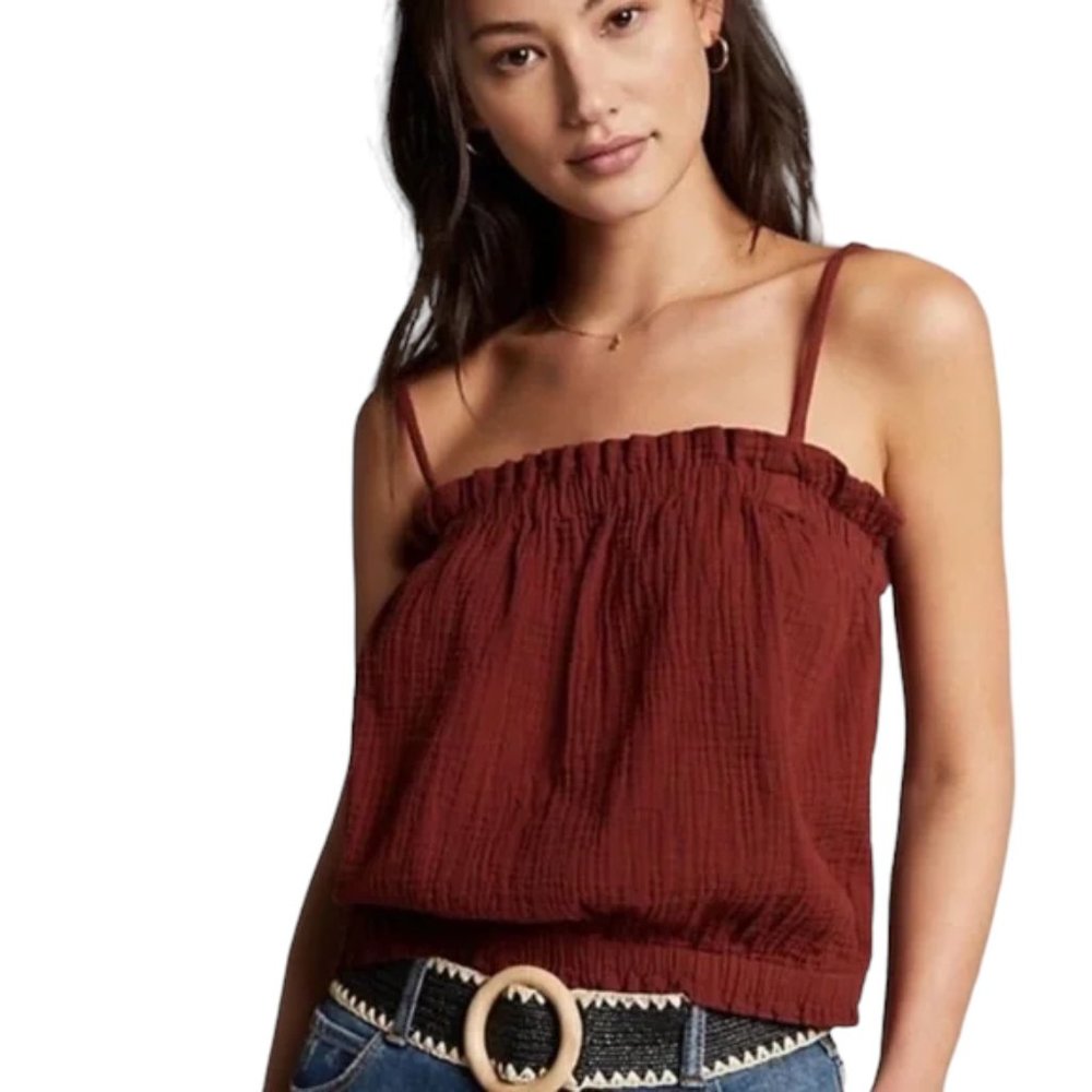 Anthropologie April Convertible Gauzy Tank Top Soft Orange/Rust Size Medium NWT - Picture 1 of 6